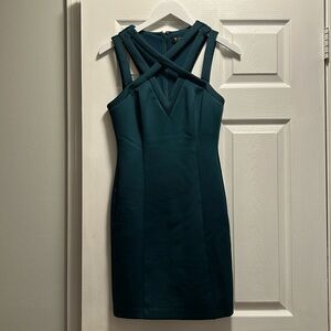 Guess Green Halter Sheath Dress for Cocktail Events